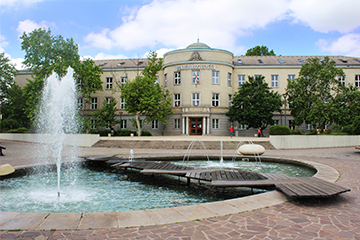 Main building of the young and modern university of applied sciences in Hungary