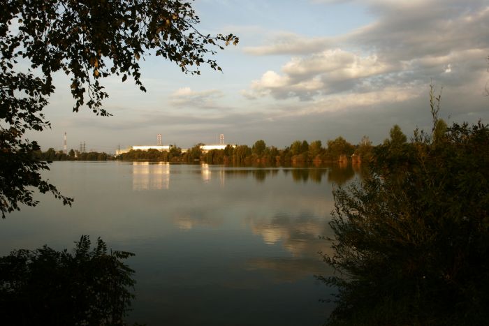 MVM Paks Nuclear Power Plant in autumn time